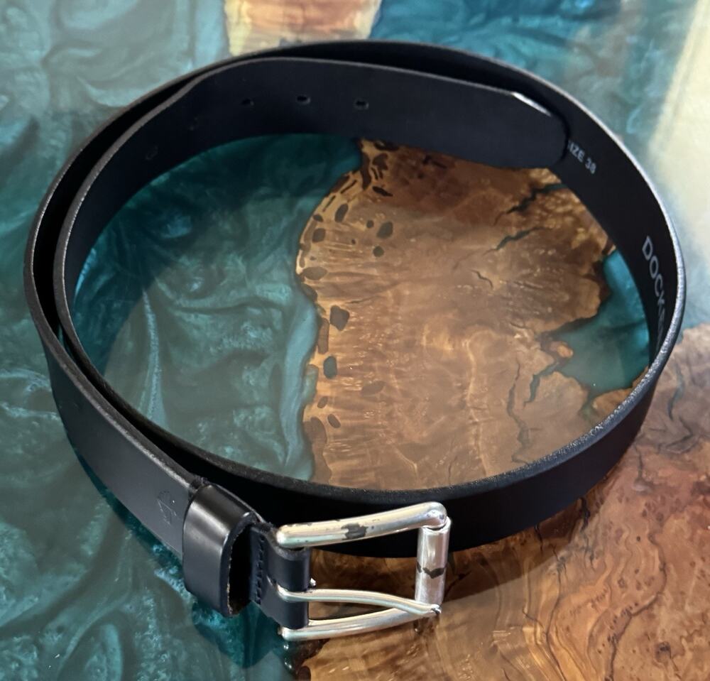 Dockers Belt Mens Large 38 Black Synthetic Leather Dress Casual Buckle